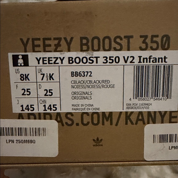 Yeezy Baby Walkers in Black with Red Details - Picture 2 of 2